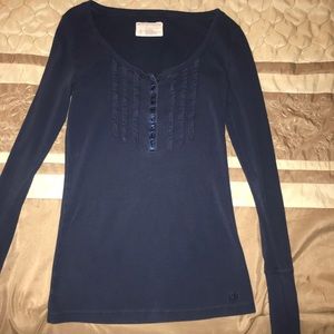 Elena Gilbert Aeropostale Ruffled Henley Size L